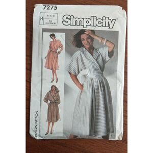 UNCUT Vintage Simplicity 7275 Mock Wrap Dress Size 6-10